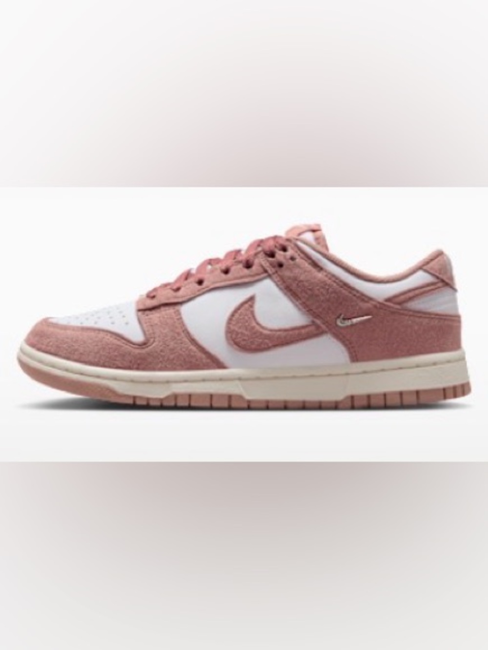 Nike Dunk Low Suede White/Sail/Metallic Silver/Partical Pink W7